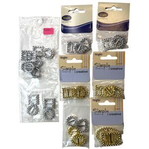 Assorted Lot of 31 Gold & Silver Doll Plastic Buckles for Doll Clothes vn